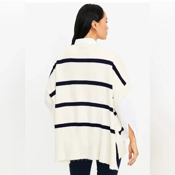 Ann Taylor LOFT Striped Modern Poncho - Picture 2 of 8